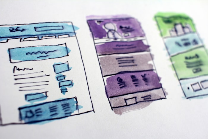 Croquis de maquette de site internet